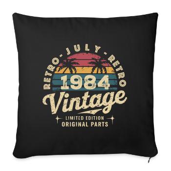 Vintage Juillet 1984 Retro Édition Limitée - Housse de coussin décorative 45 x 45 cm - noir - Devant