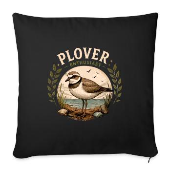 Plover Enthusiast Coastal Bird - Sofa pillowcase 17,3'' x 17,3'' (45 x 45 cm) - black - Front