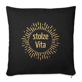 Sonne Dolce Vita Gold Lifestyle Print Bürohumor - Sofakissenbezug 45 x 45 cm - Schwarz - Vorne