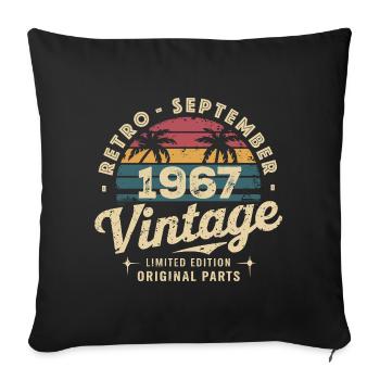 Vintage Septembre 1967 Édition Limitée Septembre - Housse de coussin décorative 45 x 45 cm - noir - Devant