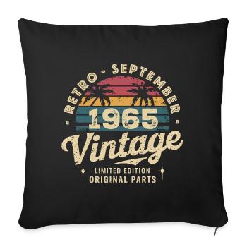 Vintage September 1965 Limited Edition September - Sofa pillowcase 17,3'' x 17,3'' (45 x 45 cm) - black - Front