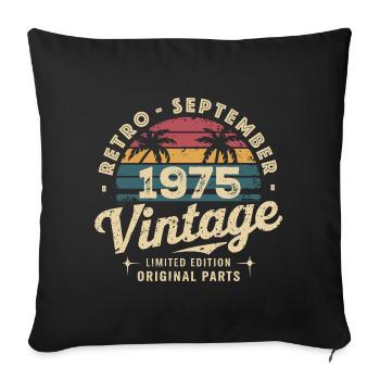 Vintage September 1975 Limited Edition September - Sofa pillowcase 17,3'' x 17,3'' (45 x 45 cm) - black - Front