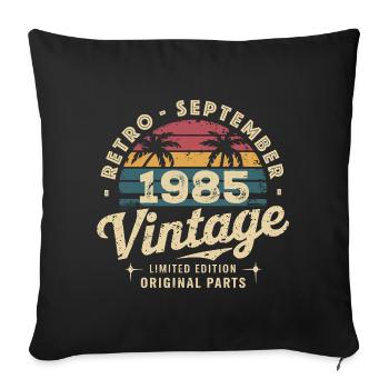 Vintage September 1985 Limited Edition September - Sofa pillowcase 17,3'' x 17,3'' (45 x 45 cm) - black - Front