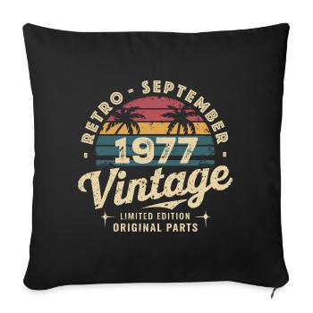 Vintage Septembre 1977 Édition Limitée Septembre - Housse de coussin décorative 45 x 45 cm - noir - Devant