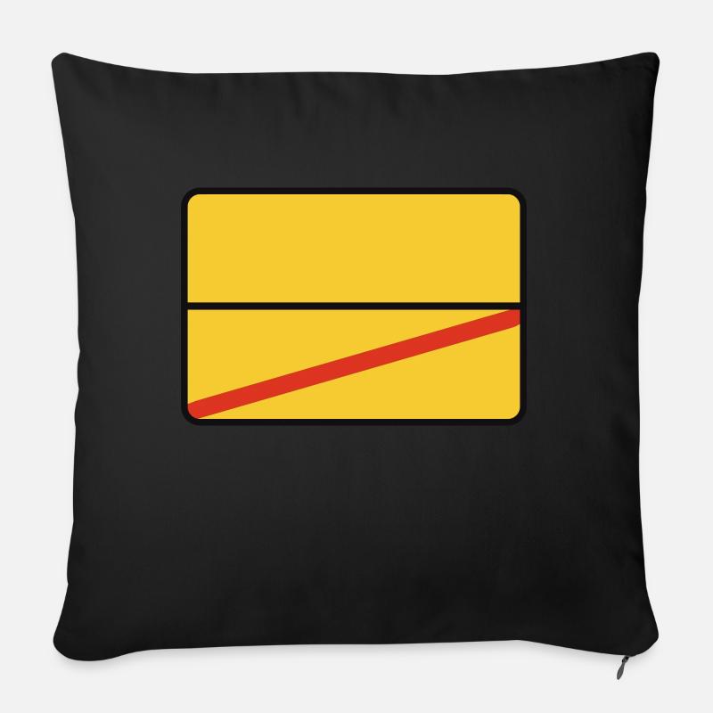 Ortsschild - Sofakissenbezug 45 x 45 cm - Schwarz