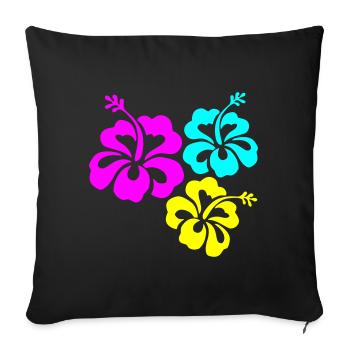 Hibiskus Hibiskusblüte hibiscus - Sofa pillowcase 17,3'' x 17,3'' (45 x 45 cm) - black - Front