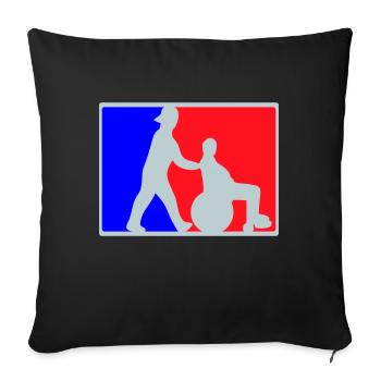 Altenpfleger schiebt Rollstuhl - Sofakissenbezug 45 x 45 cm - Schwarz - Vorne