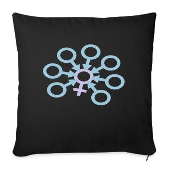 GangBang Symbol 2-farbig - Sofakissenbezug 45 x 45 cm - Schwarz - Vorne