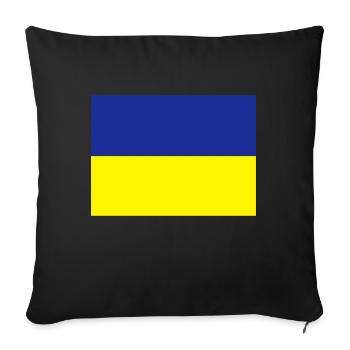 fahne_ukraine - Sofakissenbezug 45 x 45 cm - Schwarz - Vorne