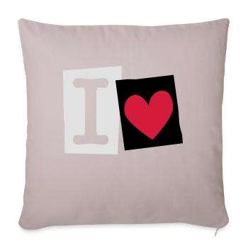 I Love (cutter font) - Housse de coussin décorative 45 x 45 cm - taupe clair - Devant