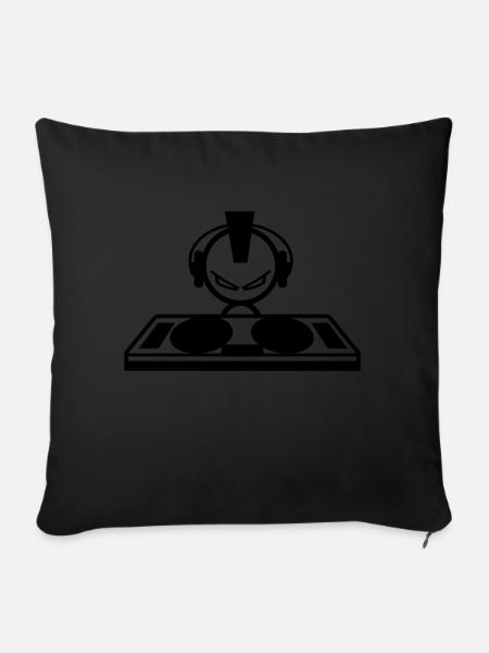 DJ - Housse de coussin décorative 45 x 45 cm - noir