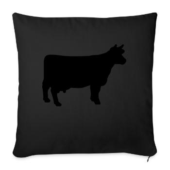 cow - Sofa pillowcase 17,3'' x 17,3'' (45 x 45 cm) - black - Front