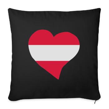 Austrian Herz - Sofakissenbezug 45 x 45 cm - Schwarz - Vorne