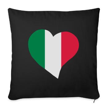 Cœur italien - Housse de coussin décorative 45 x 45 cm - noir - Devant