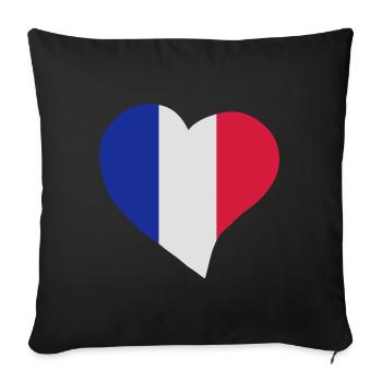 Coeur français - Housse de coussin décorative 45 x 45 cm - noir - Devant