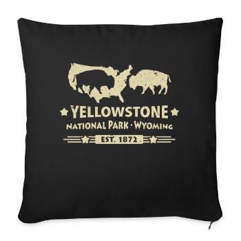 Buffalo Bison Buffalo Parc national de Yellowstone États-Unis - Housse de coussin décorative 45 x 45 cm - noir - Devant