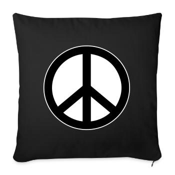 Paix, amour et bonheur - Housse de coussin décorative 45 x 45 cm - noir - Devant