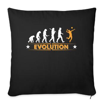Volleyball Evolution - orange/weiss - Sofa pillowcase 17,3'' x 17,3'' (45 x 45 cm) - black - Front