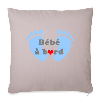 Bébé à bord - Housse de coussin décorative 45 x 45 cm - taupe clair - Devant