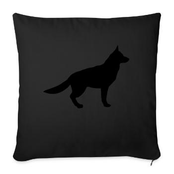 Chien - Housse de coussin décorative 45 x 45 cm - noir - Devant