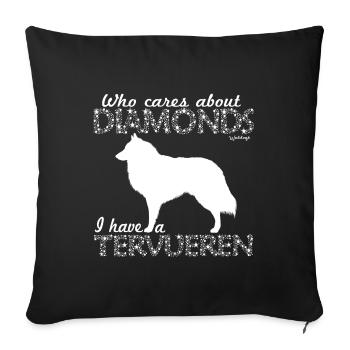 Belgian Whole Diamond - Sofa pillowcase 17,3'' x 17,3'' (45 x 45 cm) - black - Front