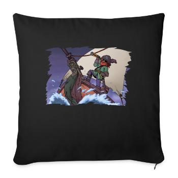 Piratenkapitän im Sturm - Sofakissenbezug 45 x 45 cm - Schwarz - Vorne