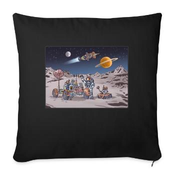 Space Adventure 4 - Sofakissenbezug 45 x 45 cm - Schwarz - Vorne