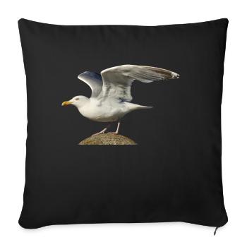 mouette mouette Möwe2 - Housse de coussin décorative 45 x 45 cm - noir - Devant