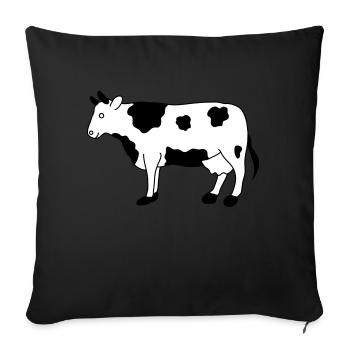 Vache en noir et blanc | vaches | schwarzbunt | tache - Housse de coussin décorative 45 x 45 cm - noir - Devant