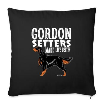 Gordon Setter Better W2 - Sofa pillowcase 17,3'' x 17,3'' (45 x 45 cm) - black - Front
