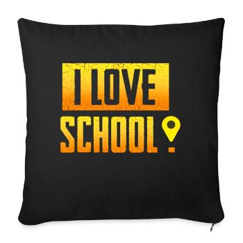 i love school - Sofakissenbezug 45 x 45 cm - Schwarz - Vorne