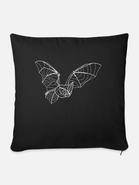 Langohrfledermaus weiß - Sofakissenbezug 45 x 45 cm - Schwarz