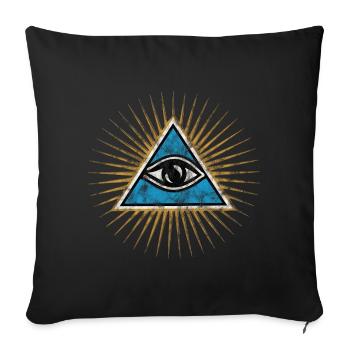 All-Seeing Eye, Triangle, Pyramid, Vintage, God - Sofa pillowcase 17,3'' x 17,3'' (45 x 45 cm) - black - Front