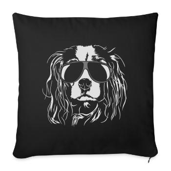 CAVALIER KING CHARLES SPANIEL cool - Sofa pillowcase 17,3'' x 17,3'' (45 x 45 cm) - black - Front