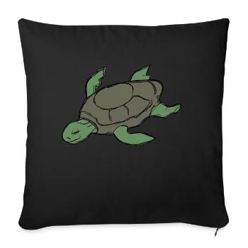 Schildkröte - Sofakissenbezug 45 x 45 cm - Schwarz - Vorne