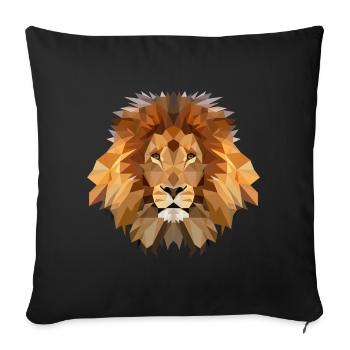 Lion King / Handmade Polygon Artwork Löwe - Sofakissenbezug 45 x 45 cm - Schwarz - Vorne
