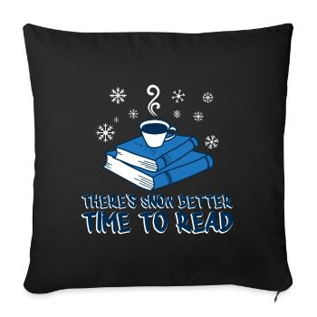 Il y a de la neige Il vaut mieux lire le cadeau - Housse de coussin décorative 45 x 45 cm - noir - Devant