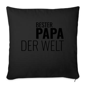 BESTER PAPA DER WELT - Sofakissenbezug 45 x 45 cm - Schwarz - Vorne