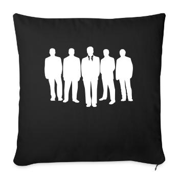 Männer Gruppe - Sofakissenbezug 45 x 45 cm - Schwarz - Vorne