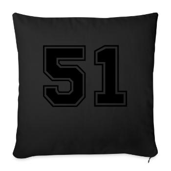 51 - Sofa pillowcase 17,3'' x 17,3'' (45 x 45 cm) - black - Front