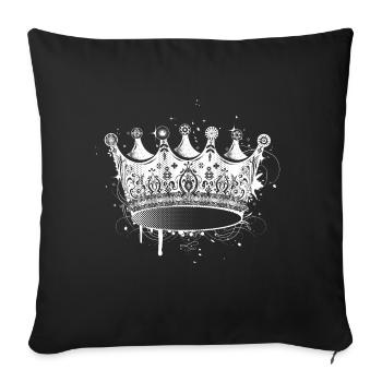 Crown in graffiti style - Sofa pillowcase 17,3'' x 17,3'' (45 x 45 cm) - black - Front