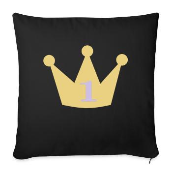 Crown for the first Birthday 1st birthday first - Sofa pillowcase 17,3'' x 17,3'' (45 x 45 cm) - black - Front