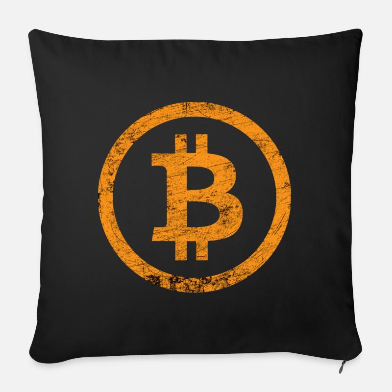 Bitcoin - Sofa pillowcase 17,3'' x 17,3'' (45 x 45 cm) - black