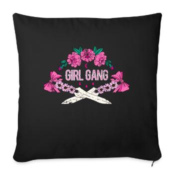 Fille Gang Hen Partie JGA Cadeau - Housse de coussin décorative 45 x 45 cm - noir - Devant