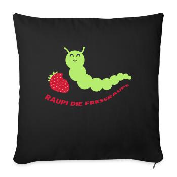 185_raupi_die_fressraupe - Sofa pillowcase 17,3'' x 17,3'' (45 x 45 cm) - black - Front
