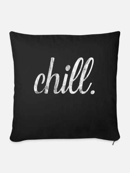 Chiller Chill Hipster Shirt cadeau - Housse de coussin décorative 45 x 45 cm - noir