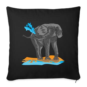 Elephant proboscis pachyderm africa ivory kenya - Sofa pillowcase 17,3'' x 17,3'' (45 x 45 cm) - black - Front
