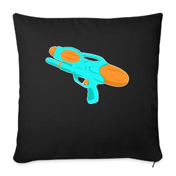 water gun - Sofa pillowcase 17,3'' x 17,3'' (45 x 45 cm) - black - Front