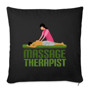 Vintage massage - Sofa pillowcase 17,3'' x 17,3'' (45 x 45 cm) - black - Front