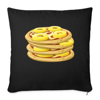 Pizza pineapple - Sofa pillowcase 17,3'' x 17,3'' (45 x 45 cm) - black - Front